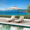 thumbnail image 1 of GloryStar All-Weather Outdoor Chaise Lounge Set of 2, Rattan Poolside Recliners with 5-Position Adjustable Backrest and Rolling Wheels, Comfortable Patio Sun Loungers Without Table, 1 of 9