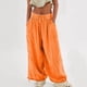 thumbnail image 4 of Pantalones Holgados Informales de Algodón para Mujer, de Pierna , con Costuras de Cordón y Bolsillos. Coral L, 4 of 8