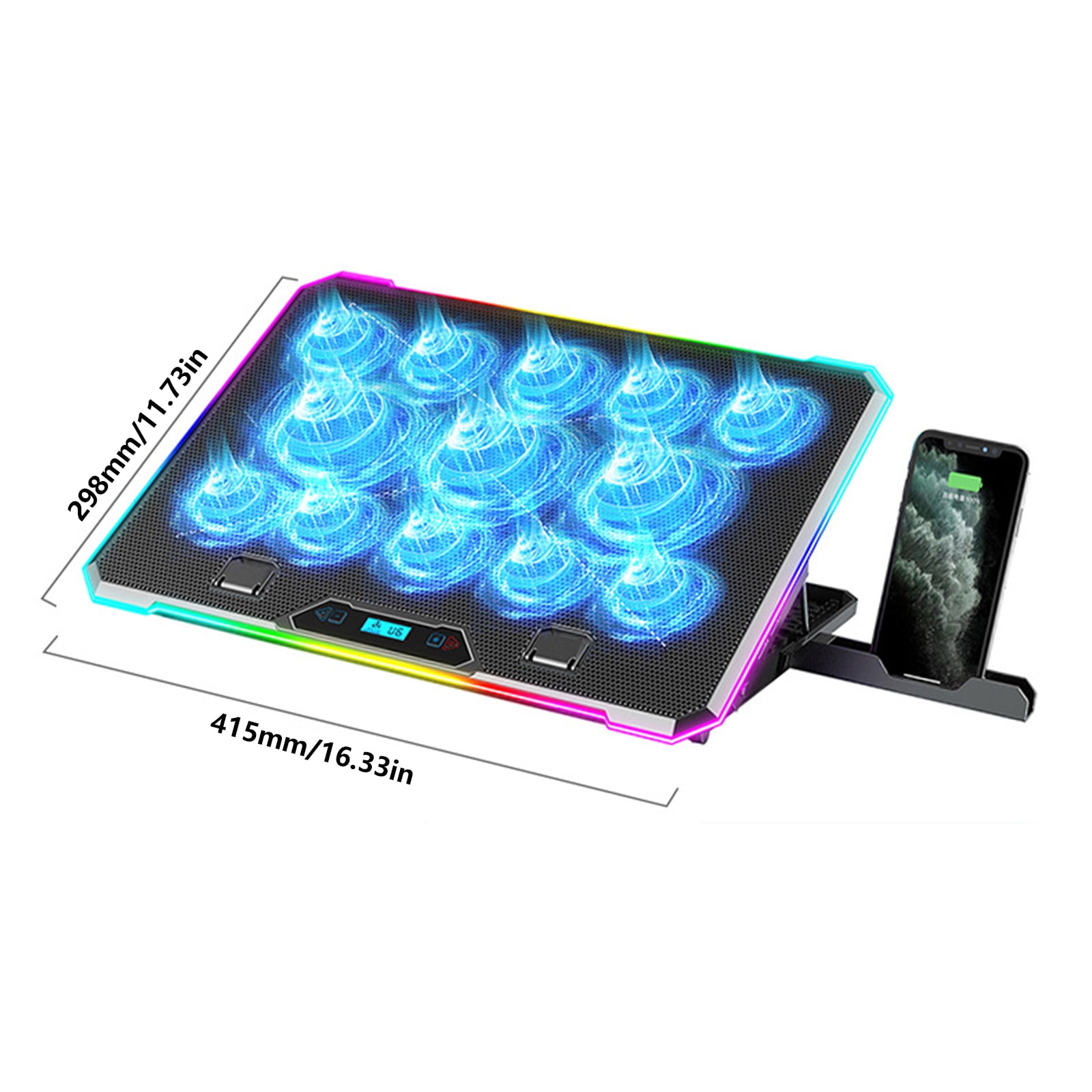 Laptop Cooling Pad Platform with 13 Cooling Fan, Supports 14-21Inch Laptops, Ergonomic with 8Adjustable Height Stand