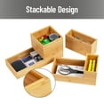 thumbnail image 5 of Mind Reader 7-Piece Bamboo Drawer Organizer Set, Kitchen, Office, Bathroom, Makeup & Utensil Trays, Rayon from Bamboo, Brown, 5 of 7