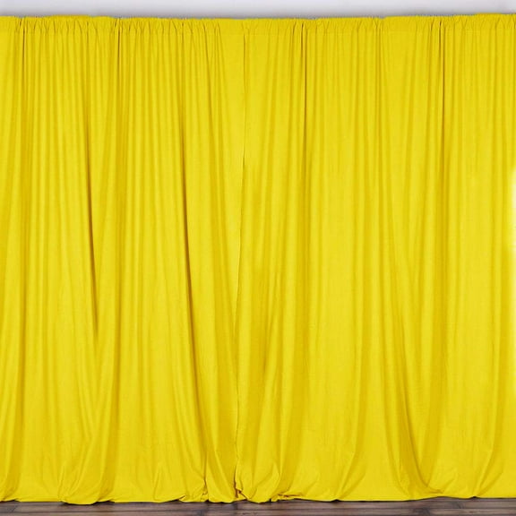2 pcs 10 feet x 10 feet Polyester Backdrop Drapes Curtains Panels with Rod Pockets - Wedding Party Home Window Decorations YELLOW