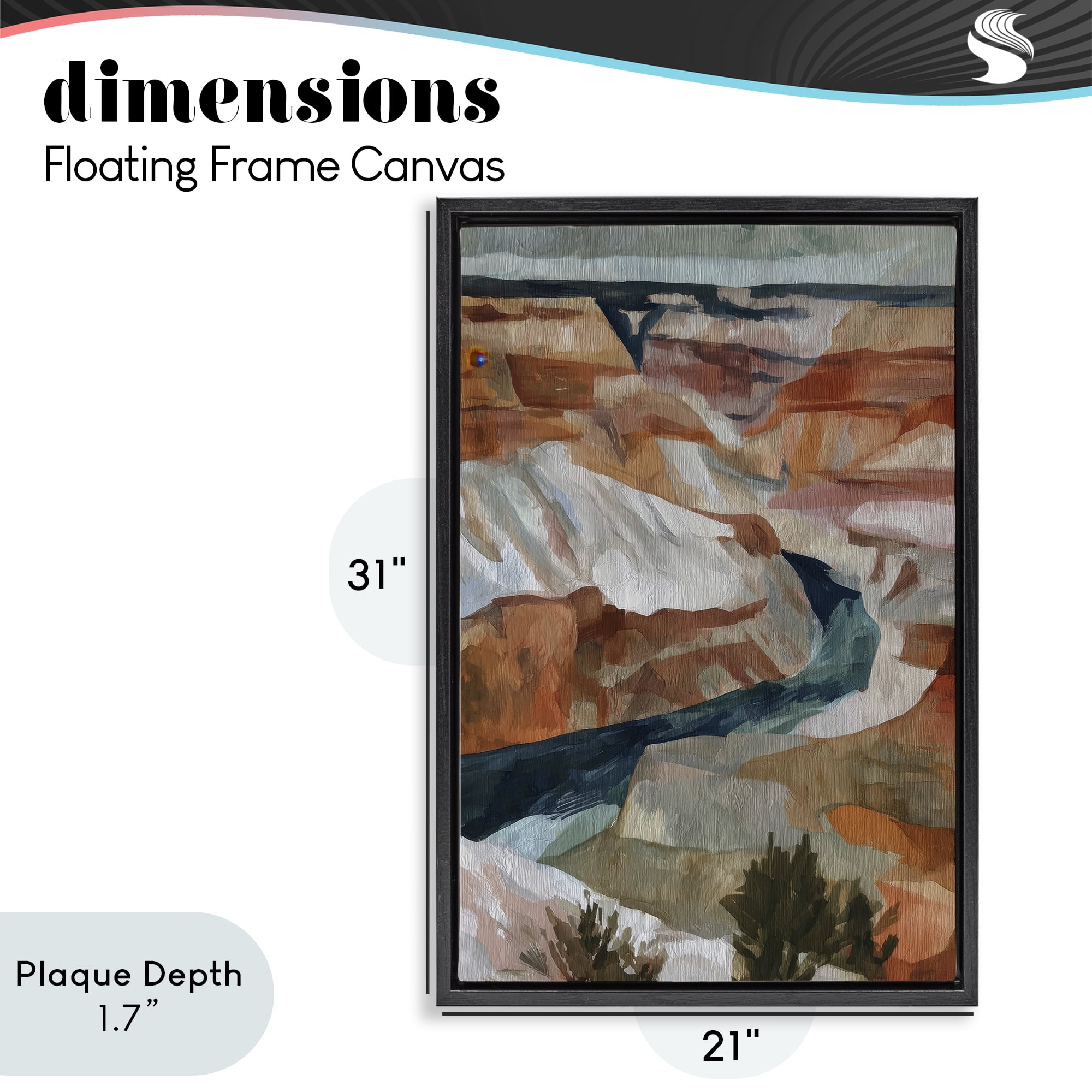Stupell Industries Canyon Rim Textures Impression Black Framed Floater Canvas Wall Art, design by Chromatic Storm Studio