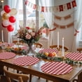 thumbnail image 5 of Farmhouse Buffalo Plaid Round 13 Inch Placemats Set of 8, Red White Checkered HeatResistant Non Slip Place Mats for Dining Table, Wipeable Braided Kitchen Table Mats for Housewarming, 5 of 9