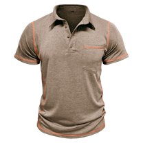 Men's Casual Polo Shirts Classic Short Sleeve Button Tees Basic Golf Shirt Cotton Top with Pocket
