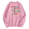 thumbnail image 3 of Christmas Print Fashion Casual Solid Color Loose Lady Long Sleeve Letter Print Round Neck Hoodie Polyester Breathable Skin-friendly Suitable for Casual Daily Going out Holiday Party Club Wear, 3 of 5