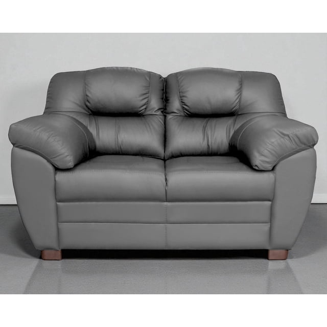 Love Seat de Piel Genuina ConfortoPiel Toscana Gris Oxford