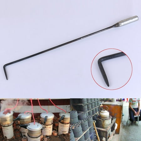 Vintage Iron Poker - 20'' Long Iron Fire Poker Open Hook Fireplace Campfire Cookout Coal Stove Tool