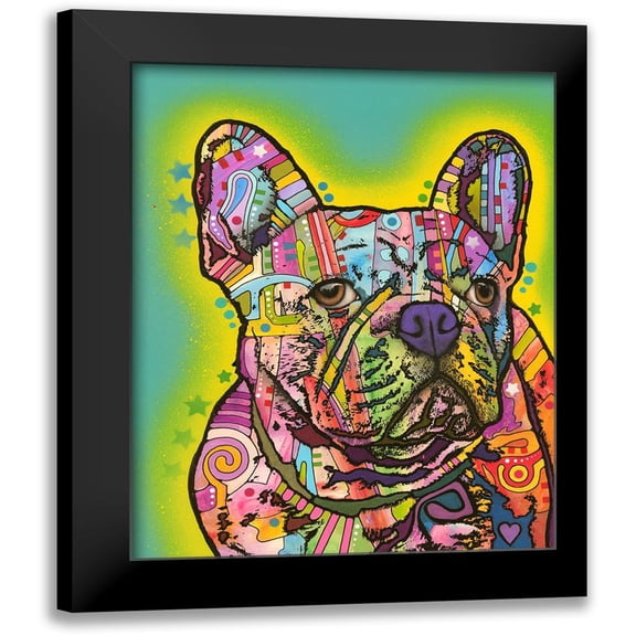 Dean Russo Collection 12x14 Black Modern Framed Museum Art Print Titled - French Bulldog III