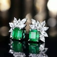 thumbnail image 3 of QQTDFG 925 Silver 3 Colors Stud Earrings for Women Cubic Zircon Jewelry A Pair/set-Green, 3 of 5