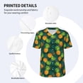thumbnail image 5 of Fotbe Pineapples with Palm Leaves Baseball Jersey Shirt for Men and Women, Casual Short Sleeves Button Down T-Shirt-Small, 5 of 9