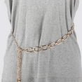 thumbnail image 2 of Unique Bargains 1 Pc Waist Chain Oval Adjustable Waist Cord for Women Gold Tone, 2 of 6