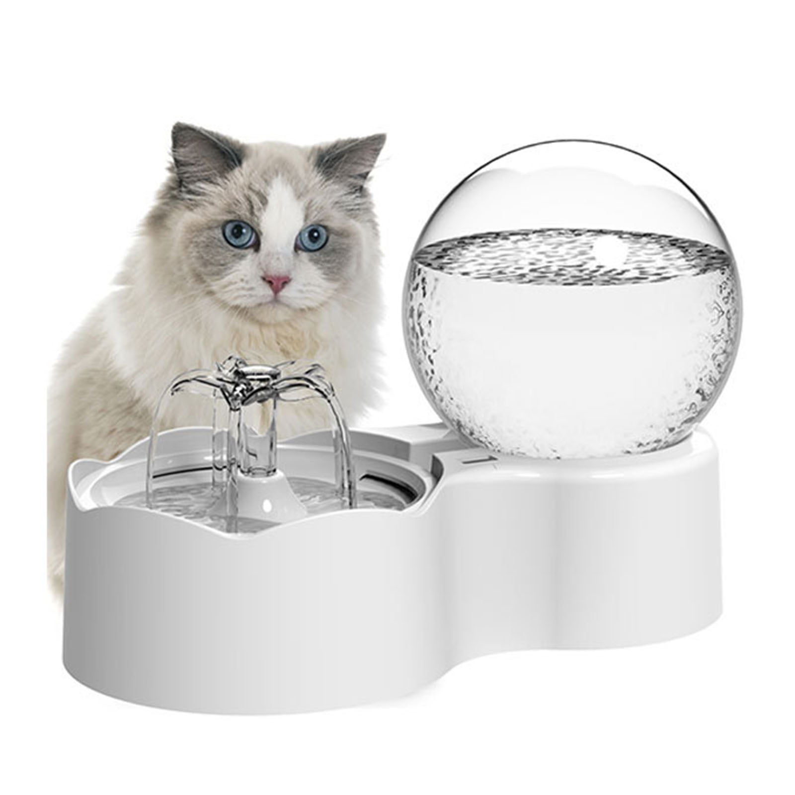 Cat Water Fountain Kitten Transparent Dogs Smart 2.3L Auto Power Off Standard Version