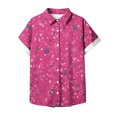 thumbnail image 3 of Mujeres Pantalones Cortos Casual Hawaii Impreso Manga Corta Blusa Superior, Regular Ajuste Sudadera de Verano Sexy, 3 of 5