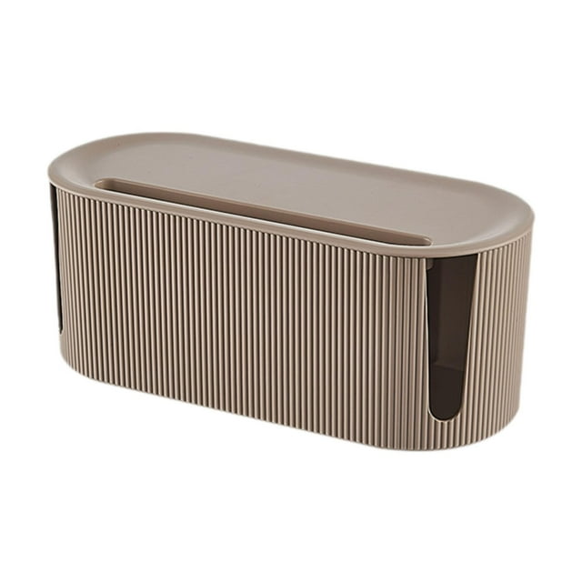 Caja organizadora de cables multifuncional con tapa y contenedor de energía caqui