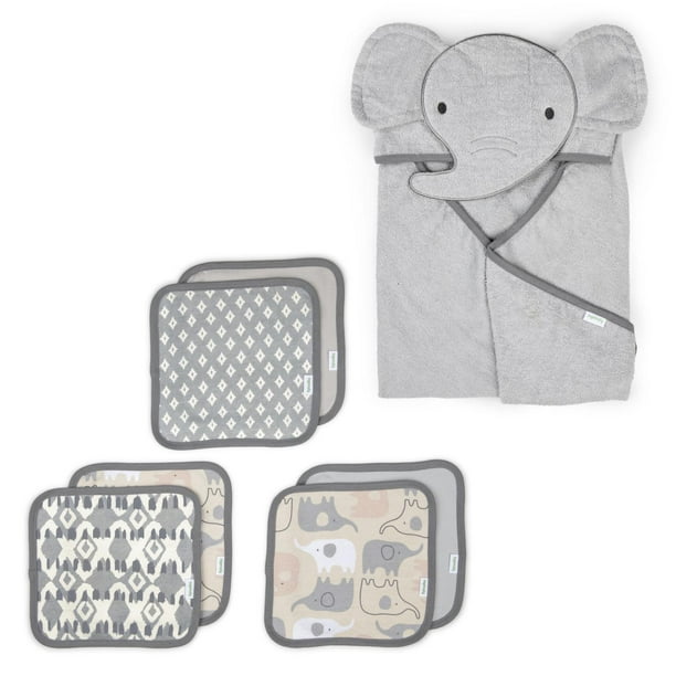 Set De Toalla y Toallitas De Limpieza Para Bebé Ingenuity 13014 gris