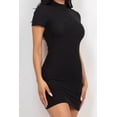 thumbnail image 4 of Chic Ribbed Bodycon Dress with Short Sleeves and Mock Neck, 4 of 9