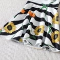 thumbnail image 6 of Toddler Girls Clothes Outfits Short Sleeve T Shirt Tops Sunflower Striped Printed Bell Bottoms Suit Baby Casual Set, 6 of 6