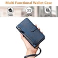 thumbnail image 4 of Funda para Oneplus ACE3 5G con cremallera tipo cartera, tarjetero, marco de fotos, soporte y cordón, de piel sintética. azul, 4 of 5