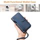 thumbnail image 4 of Funda para Oneplus ACE3 5G con cremallera tipo cartera, tarjetero, marco de fotos, soporte y cordón, de piel sintética. azul, 4 of 5