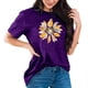 thumbnail image 1 of Ploknplq Plus Size Graphic Tees for Women,Shirts for Women,T Shirts for Women,Dandelion Graphic T Shirts Teen Cute Sunflower Print Tops,Graphic T-shirts,Beach Vacation Clothes for Women Purple 1 M, 1 of 4