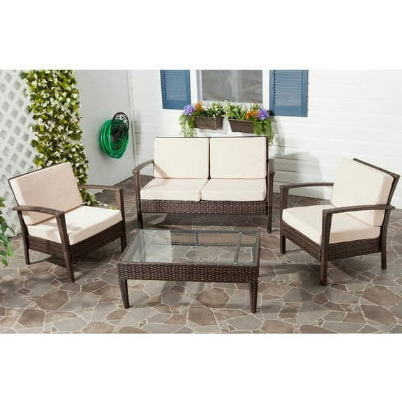 Safavieh Piscataway 4-Piece Wicker Outdoor Set