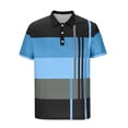 thumbnail image 2 of Eltusu Men's Polo Shirts, Lapel Collar Pullover Button Summer Short Sleeve Shirts Blue Size XL, 2 of 5
