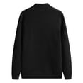 thumbnail image 4 of 2DXuixsh Lightweight Wool Cardigan Sweater Mens Autumn Leisure Solid Fasten Pocket Thin Jacket Blouse Coat Cardigan Top Mens Open Front Cardigan Sweaters Black L, 4 of 4