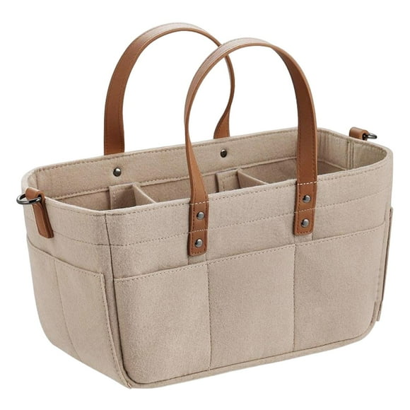 Bolsa de pañales de tela de fieltro, calcetines, bolsa de almacenamiento de ropa, bolsa de viaje ligera para pañales de bebé, organizador de productos , Khaki Caqui