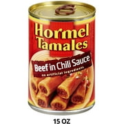 HORMEL Beef Tamales in Chili Sauce, Canned Tamales, Shelf Stable 15 oz Steel Can