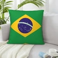 thumbnail image 6 of ZICANCN Decorative Throw Pillow Covers , Brazil Flag Country Couch Sofa Decorative Knit Pillow Covers for Living Room Farmhouse 26"x26", 6 of 8