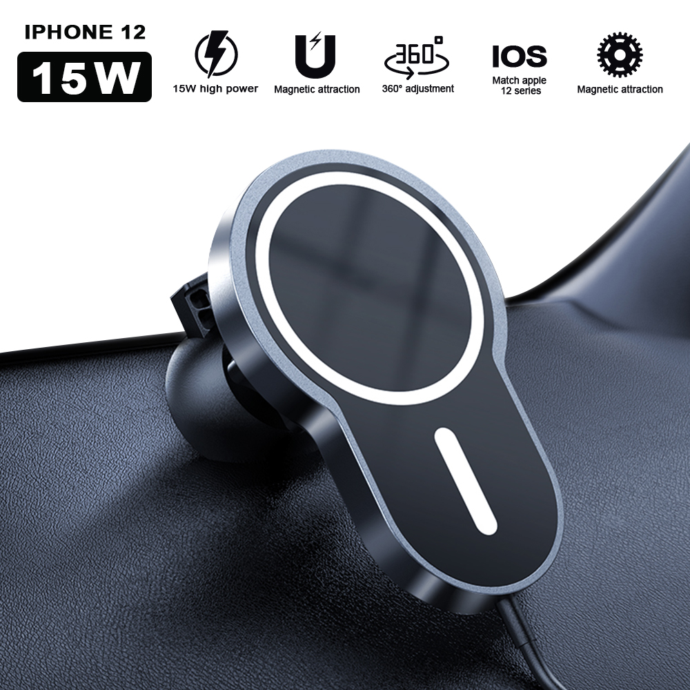 15W Car Mount Magnetic Wireless Magsa-fe Charger for iPhone 12, Mag Safe Charger Car Mount for iPhone 12 Mini, Car Wireless Charger Mount Secure Air Vent for iPhone 12 Pro/12 Pro Max/12 Mini - image 1 of 10