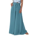thumbnail image 1 of Pantalones Palazzo de Pierna Ancha PRETTYGARDEN 2025 Verano M Azul Verde, 1 of 6