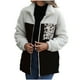 thumbnail image 2 of Puntoco-abrigo informal de felpa para mujer, Chaqueta de felpa holgada de manga larga con cuello redondo, chaqueta de felpa de doble cara con cremallera, liquidación Puntoco Puntoco-1, 2 of 3
