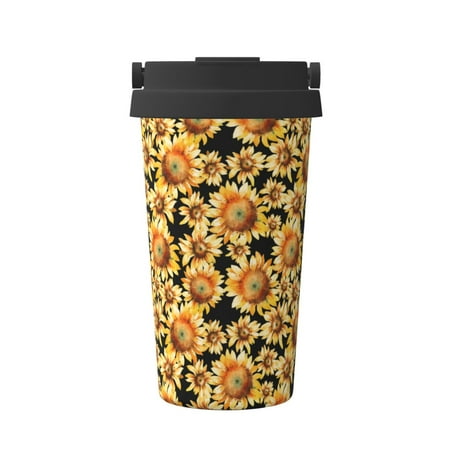 

Fuzoiu Sunflowers 1 Print Stainless Steel Travel Mug Vacuum Insulated Coffee Travel Mug Reusable Coffee Cup for Hot and Cold