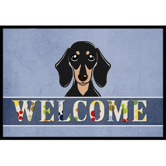 Caroline's Treasures BB1401JMAT Smooth Black and Tan Dachshund Welcome Door Mat, Indoor Rug or Outdoor Welcome Mat 24x36