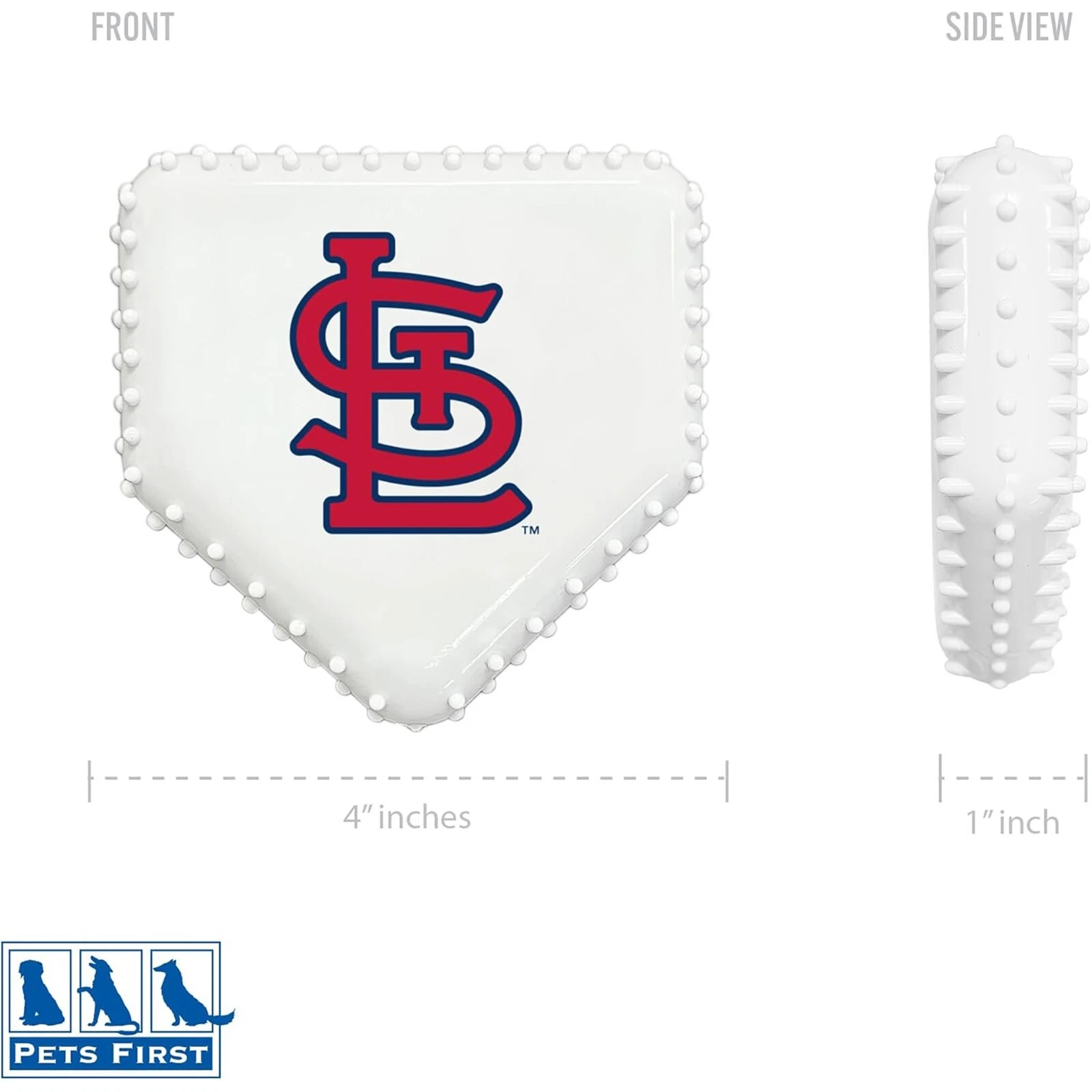 Pets First MLB Baseball Home Plate Dog Chew Toys for Aggressive Chewers