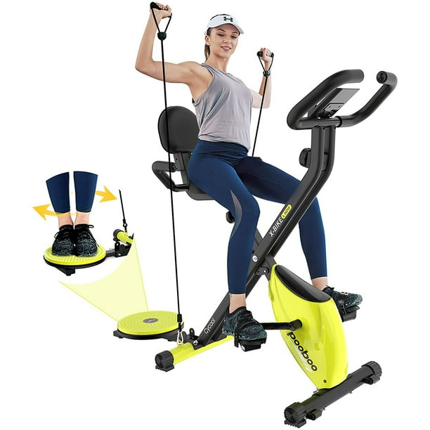 Pooboo 3in1 Foldable Exercise Bike Indoor Cycling Bike Stationary Bike Exercise Bike