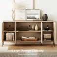 thumbnail image 3 of WAMPAT 61" Accent Cabinet with 4 Doors and Adjustable Shelves, Modern Credenza Storage Cabinet with Minimalist Reeded Design for Living Room, Kitchen, Dining Room, Hallway, 3 of 6