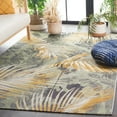 thumbnail image 3 of SAFAVIEH Barbados Cionadogh Botanical Indoor/Outdoor Area Rug, Green/Black Gold, 9'10" x 12'5", 3 of 11