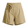 thumbnail image 5 of GERsome Shorts for Women Wide Leg Side Lace-Up Waist Summer Vacation Lounge Shorts with Pockets Beige Size S, 5 of 9