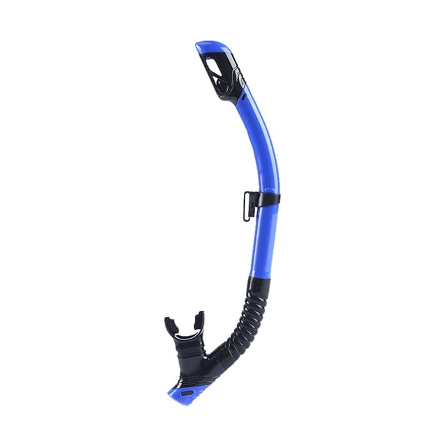 Graflsoa Full-Dry Snorkel Breathing Tube with Auto Waterproof Valve for Adults - Soft Silicone Mouthpiece, Quick Drain, Multiple Colors (Black & Blue)
