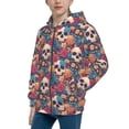 thumbnail image 2 of Kdxio colorful Skull rose Pattern Kids Boys Girls Zip Up Hoodie 3D Printed Hooded Sweatshirt Hoody Coat with Pocket 7-12 Y-Small, 2 of 6