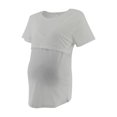 thumbnail image 3 of Nursing Tops Women's Fashion Short Sleeve Cotton T-Shirt Nursing Maternity Top Tunic Tee Top Blouse White M, 3 of 4
