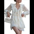 thumbnail image 2 of Vestidos de Verano para Mujer 2025, Minivestidos Bohemios, Casuales, de Larga con Volantes, Vestidos para Invitadas de Boda Beige S, 2 of 10
