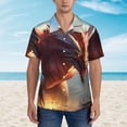 thumbnail image 2 of Fotbe Ferocious Dragon Fury Camisa Hawaiana para Hombre Unisex – Camisa Casual de Verano con Botones de Manga Corta de Algodón y Lino,Medium, 2 of 7