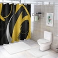 thumbnail image 7 of Orinice  Abstract Geometric Shower Curtain for Bathroom,Yellow Grey and White Striped on Black Background Fabric Shower Curtain with Hooks,Modern Aesthetic Bathroom Curtains Shower Set, 36x72, 7 of 7