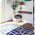 thumbnail image 2 of Meridian Furniture Ring Soft Gray Velvet Counter Stool in Brushed Gold Finish, 2 of 5