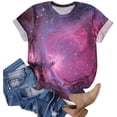 thumbnail image 5 of larppty 3D Pattern Print T-Shirt Colorful Space Graphic Tees for Women (Pink, XL), 5 of 6