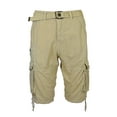 thumbnail image 2 of Men's Belted Cargo Shorts 100% Cotton Distressed Washed Style, 2 of 5