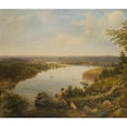 thumbnail image 2 of Anonymous 14x12 Gold Ornate Wood Frame and Double Matted Museum Art Print Titled - The Hudson River Valley Near Hudson, New York (ca. 1850), 2 of 4
